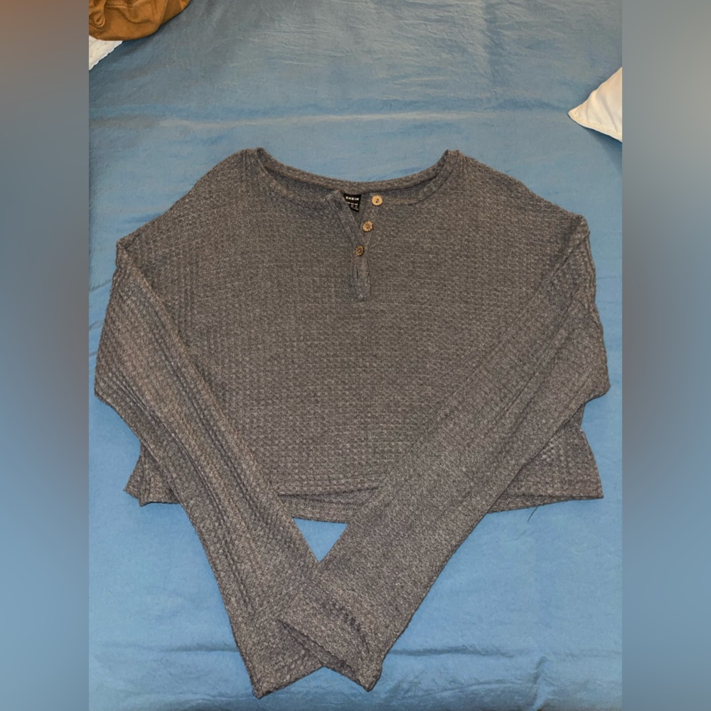 Ribbed Long Sleeve Crop Top